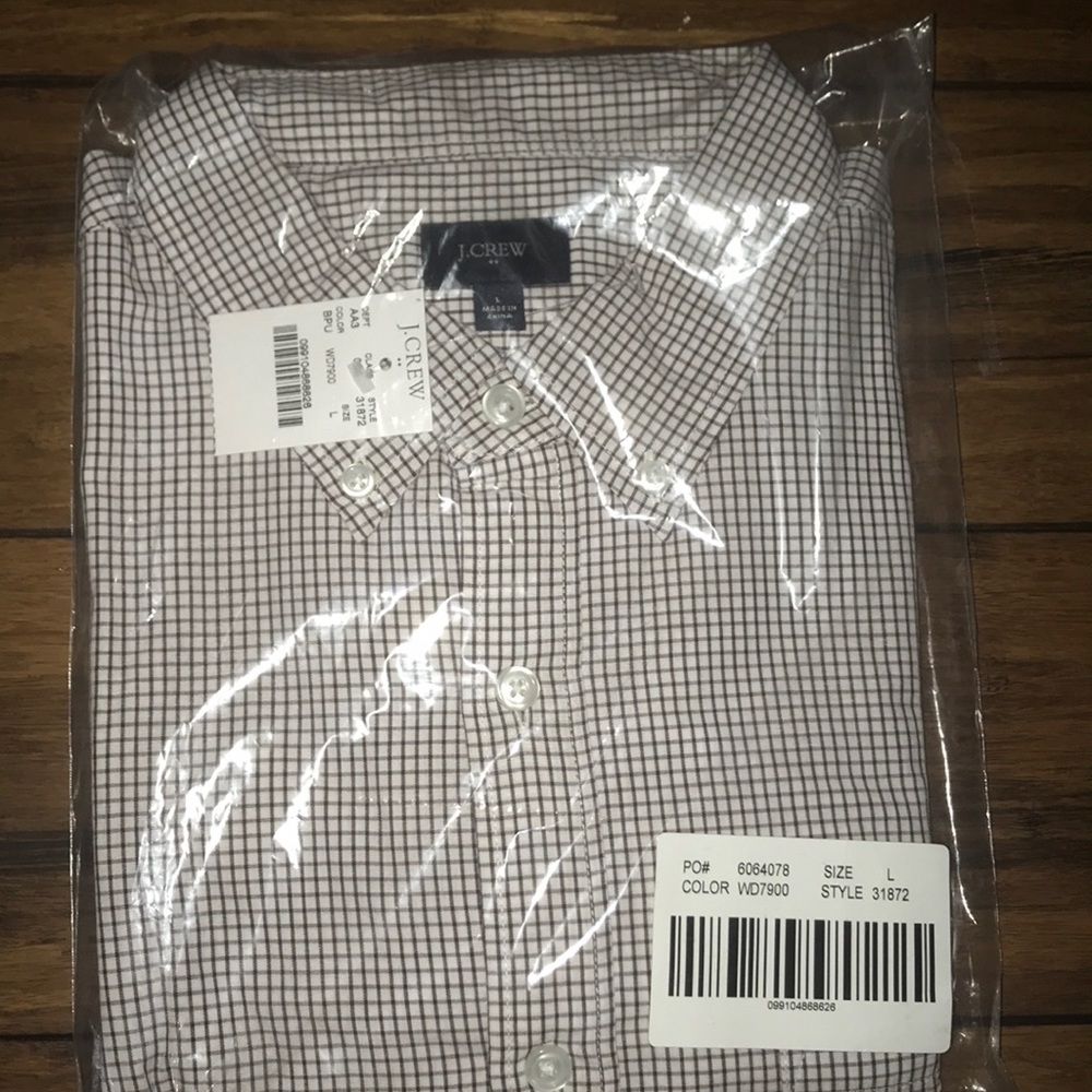 Brand new JCrew washed dbl clr tatt dress shirt!